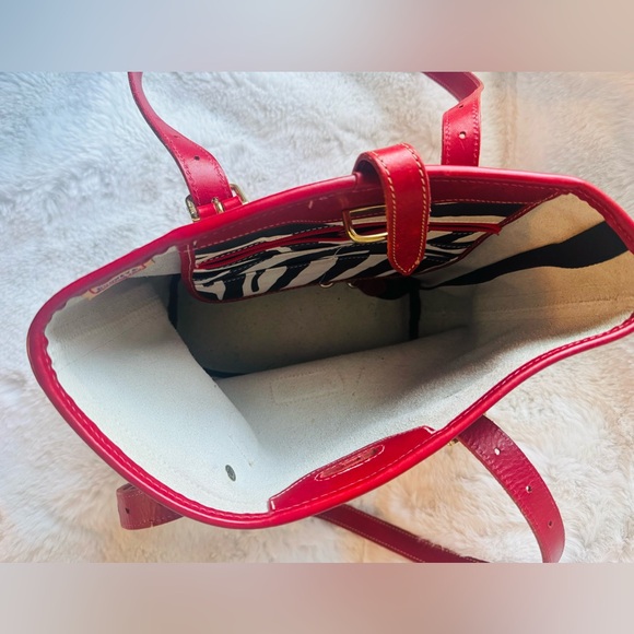 Dooney & Bourke Zebra Print Tote with Red Accents - Picture 7 of 11